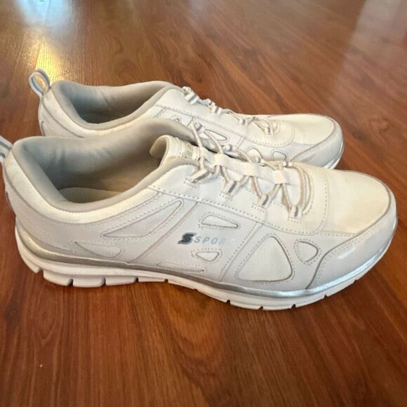 S by Sketchers memory foam all white sneakers women's 10 - Picture 6 of 6